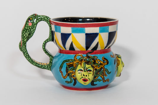 Jennifer Calandra Ceramic Medusa Cup with Handle